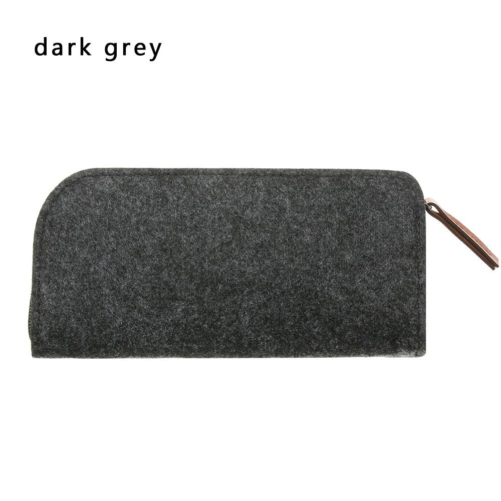 Multifunctional Wool Felt Cloth Zipper Glasses Case Bag