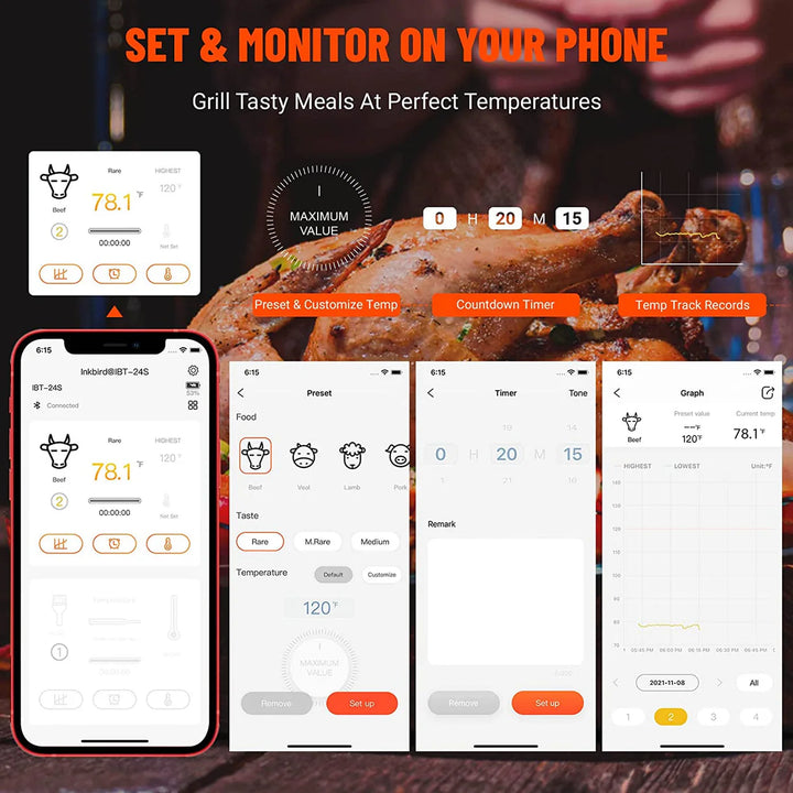 Smart BBQ Meat Thermometer
