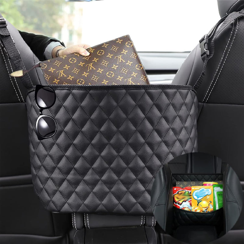 Luxury Car Seat Mesh Handbag Holder & Rear Seat Organizer Barrier