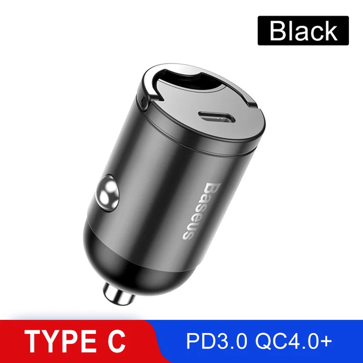 30W Mini Car Charger with Quick Charge 4.0 and Type-C Compatibility