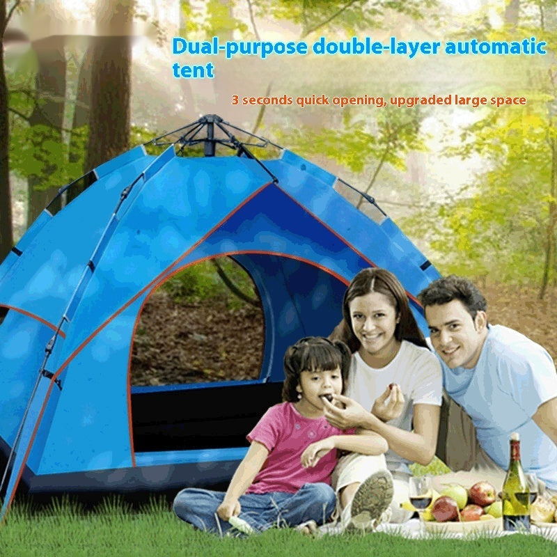 Double-layer Camping 3-4 People Oxford Cloth Camping Tent