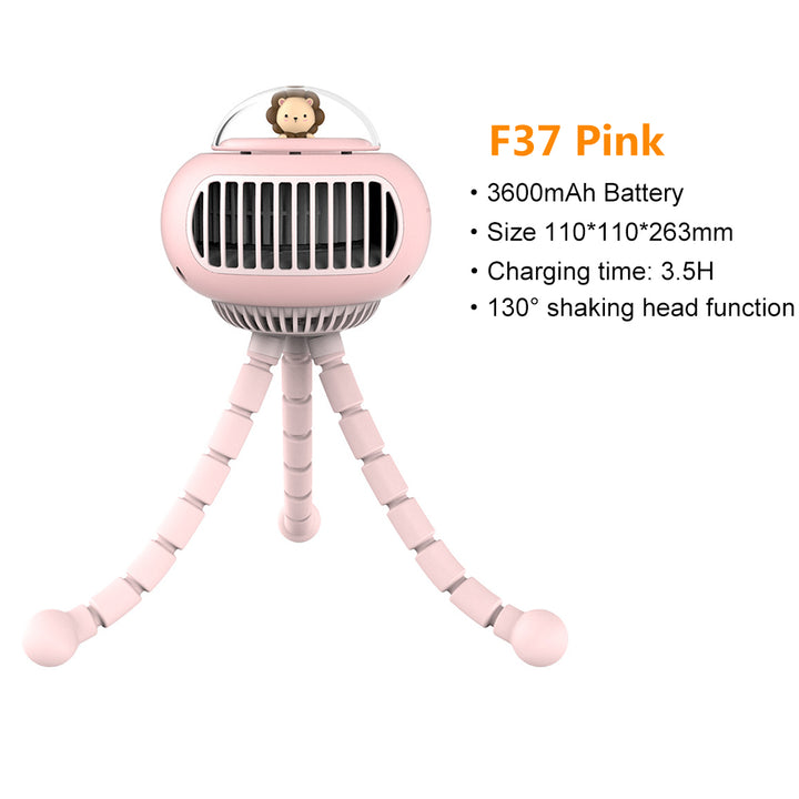 Lovely Cartoon Portable Safe Stroller Fan