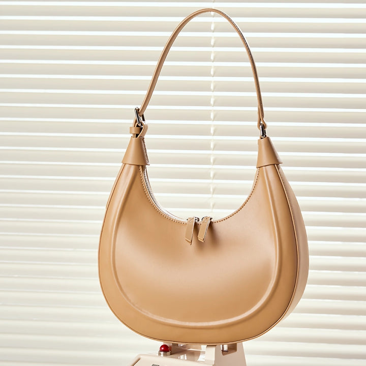 Chic Half Moon Leather Shoulder Bag