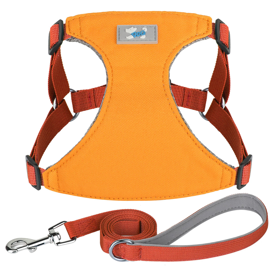 Adjustable Nylon Dog Harness and Leash Set for All Breeds