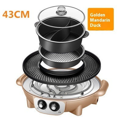 Korean-style Electric Barbecue All-in-one Pot Hot Pot Household Multi-functional Detachable Oven