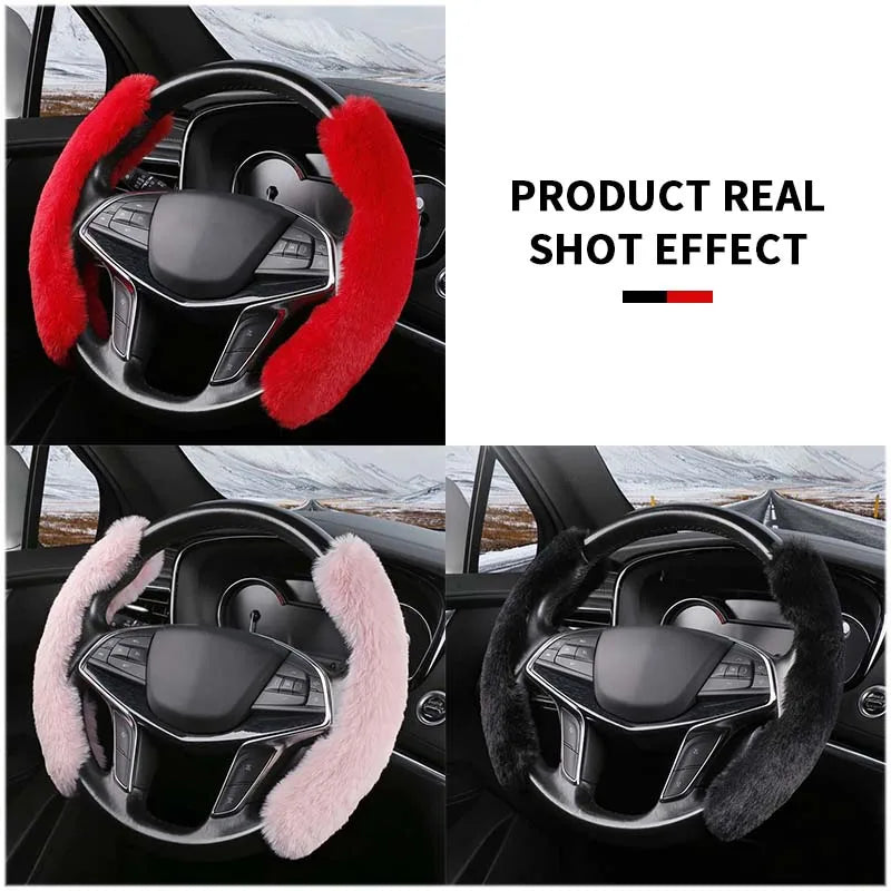 Plush Winter Steering Wheel Cover