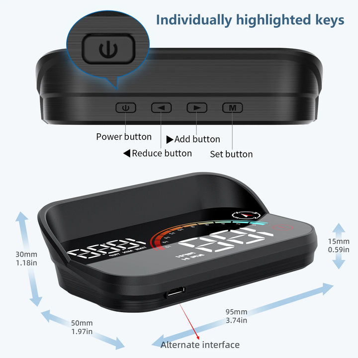 Universal Car HUD Head-Up Display with GPS Speedometer