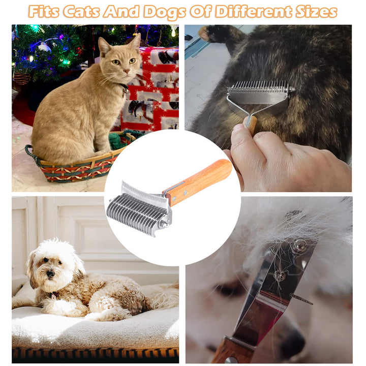 3-in-1 Deshedding Dog Rake Brush