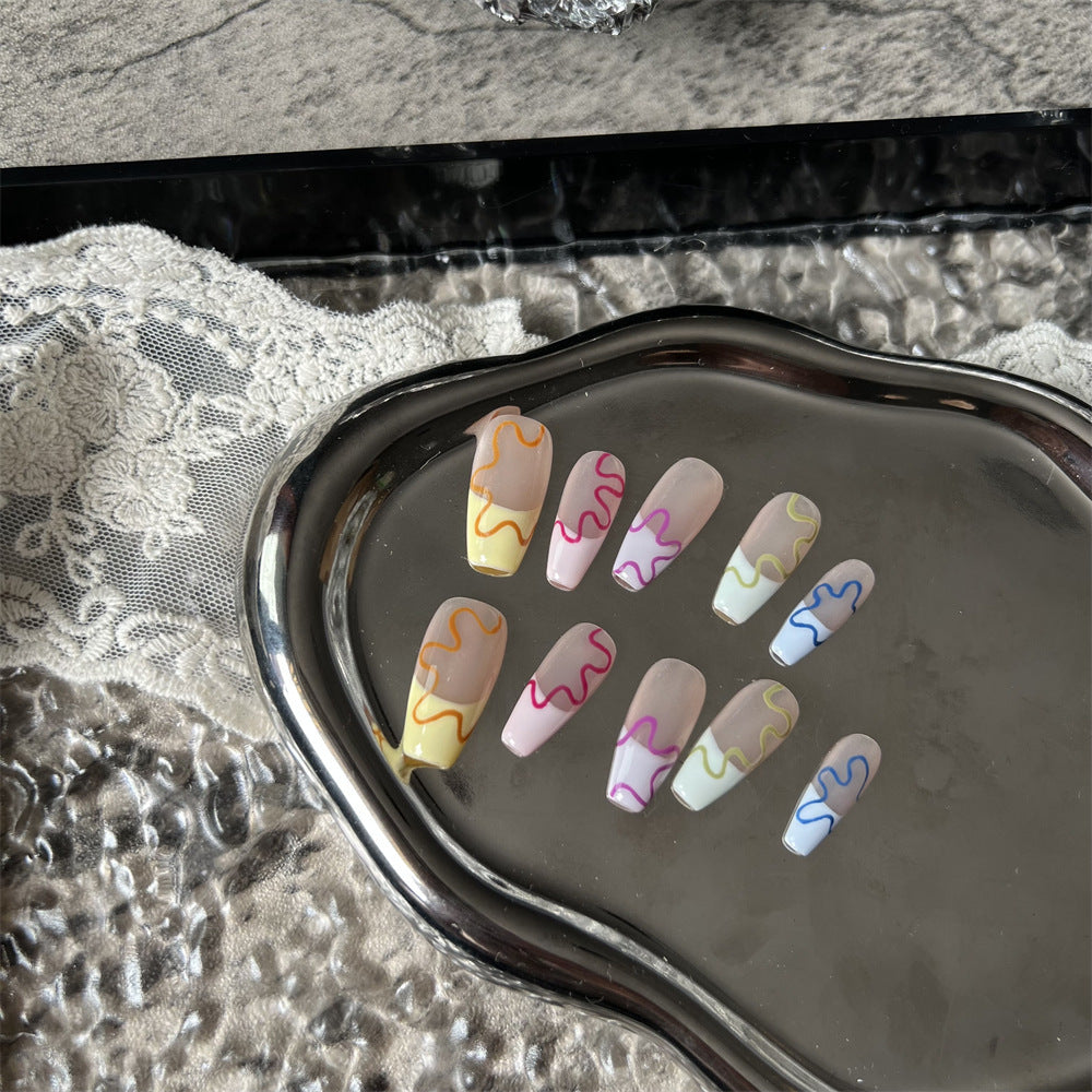 Hand Worn Nail Graffiti Painted