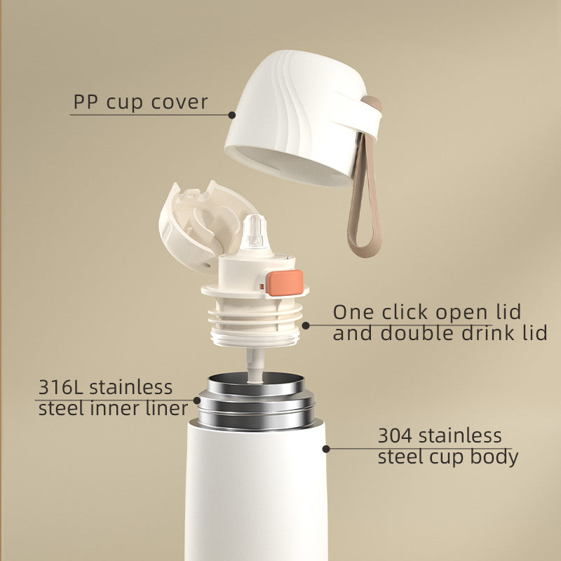 Stainless Steel Insulated Water Bottle with Straw Lid