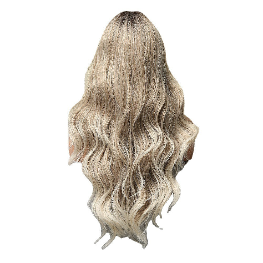 Fashionable Medium Large Wave Natural Mixed Color Wig