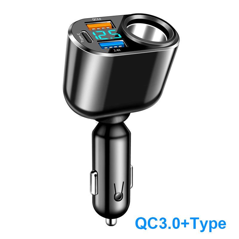 66W QC3.0 Dual USB Car Charger with LED Display and Fast Charging