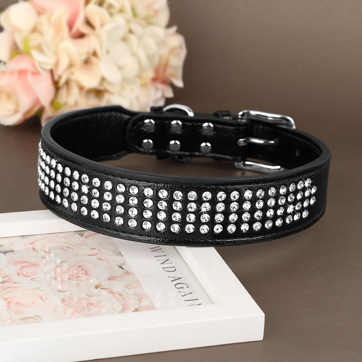 Bling Rhinestone Dog Collar for Medium and Large Dogs