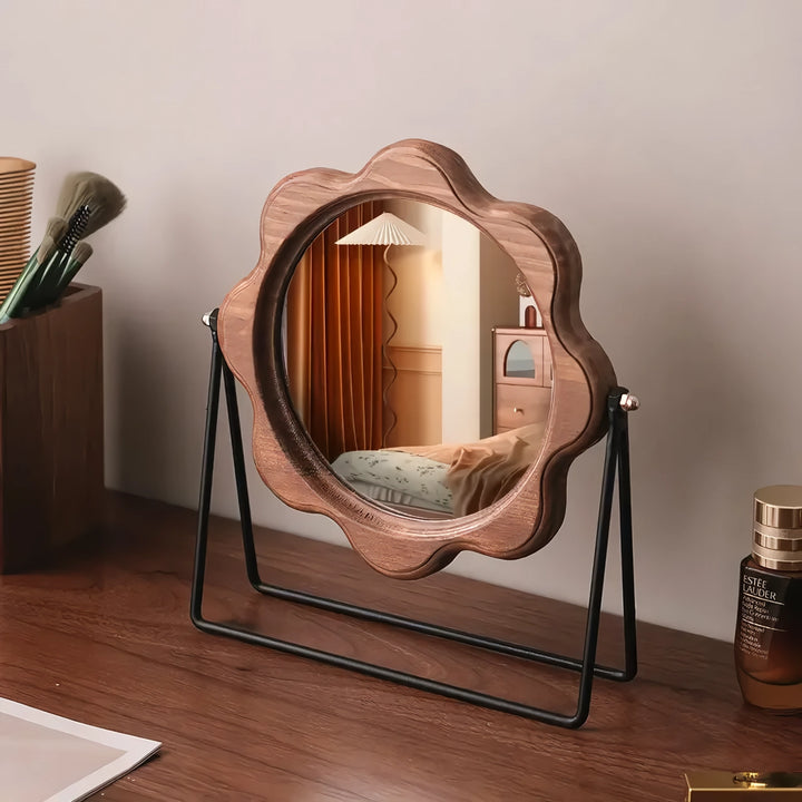 Elegant Rotatable Desktop Makeup Mirror – Neoclassical Design