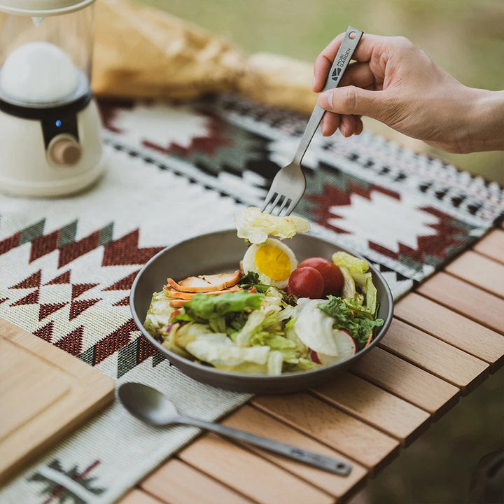 Ultra-Light Titanium Camping Fork and Spoon Set