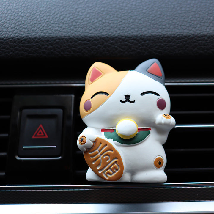 Lucky Cat Car Air Freshener Fragrance Diffuser Resin Art Clip