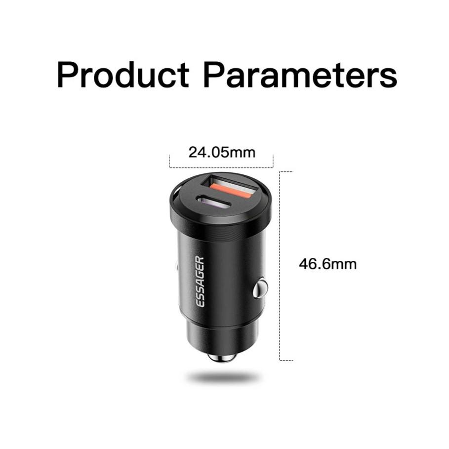 30W/45W USB Car Charger Quick Charge 4.0 with USB-A & USB-C Ports