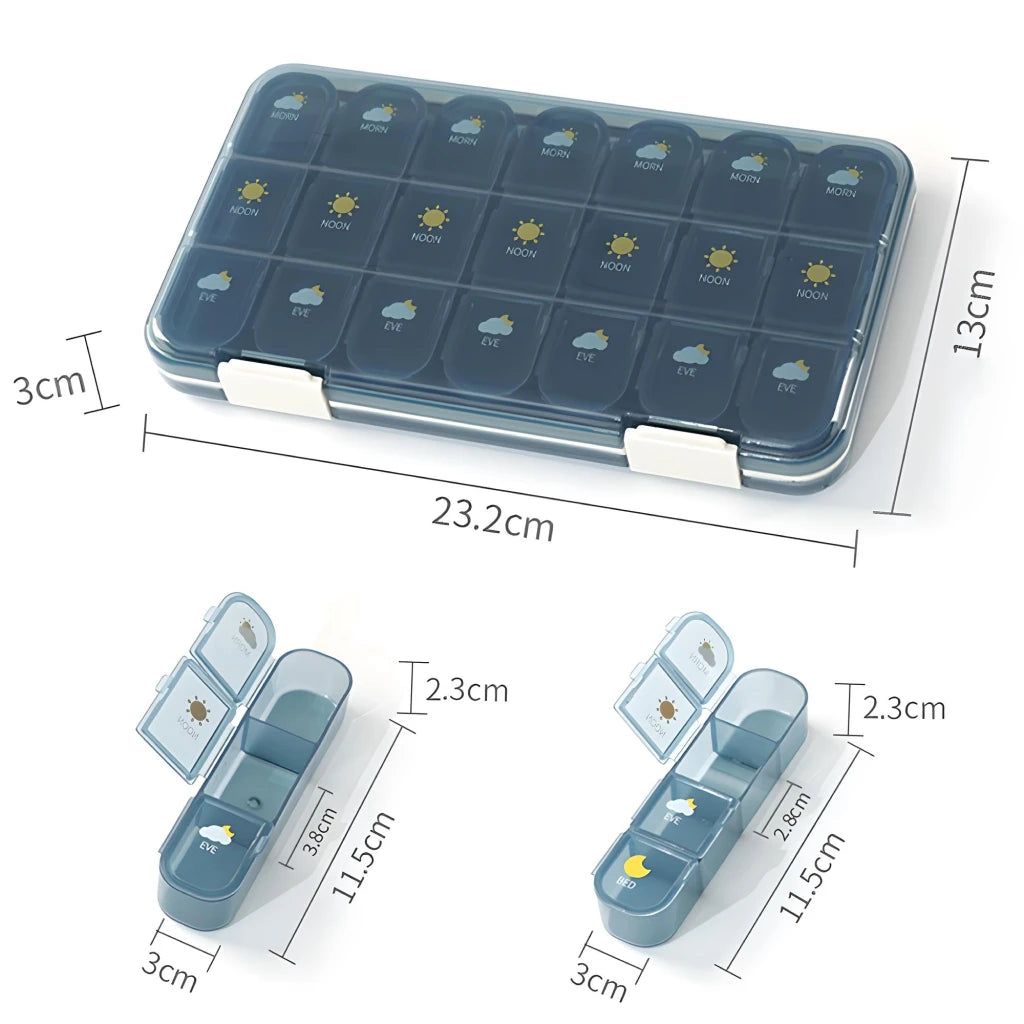 Large Capacity Weekly Pill Organizer - 21/28 Grids Pill Case