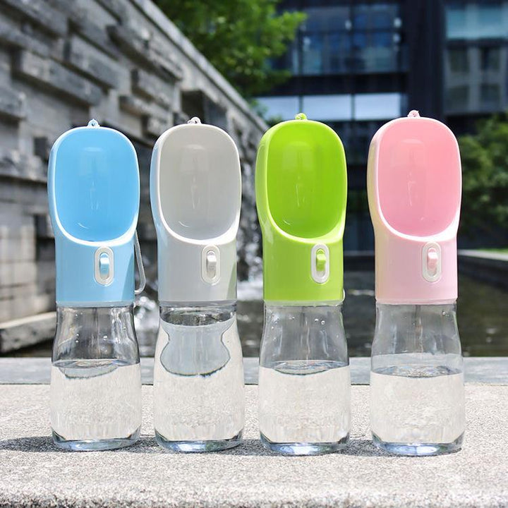 Portable Pet Water Bottle with Integrated Food Bowl