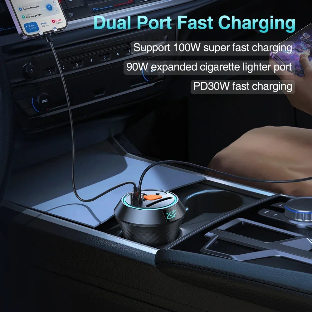 Two-in-One Car Tire Inflator and Charger with Digital Display