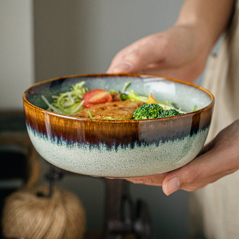 Tableware 65-inch Noodle Bowl Retro Ceramic Bowl