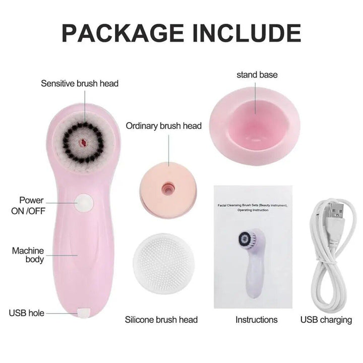 5-in-1 Electric Facial Cleansing & Massage Tool: Deep Pore Cleaning and Rejuvenation