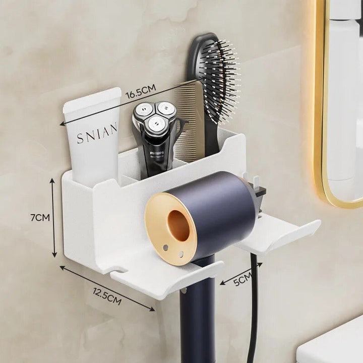 Double-Tier Eco-Friendly Wall Mounted Hair Dryer Holder