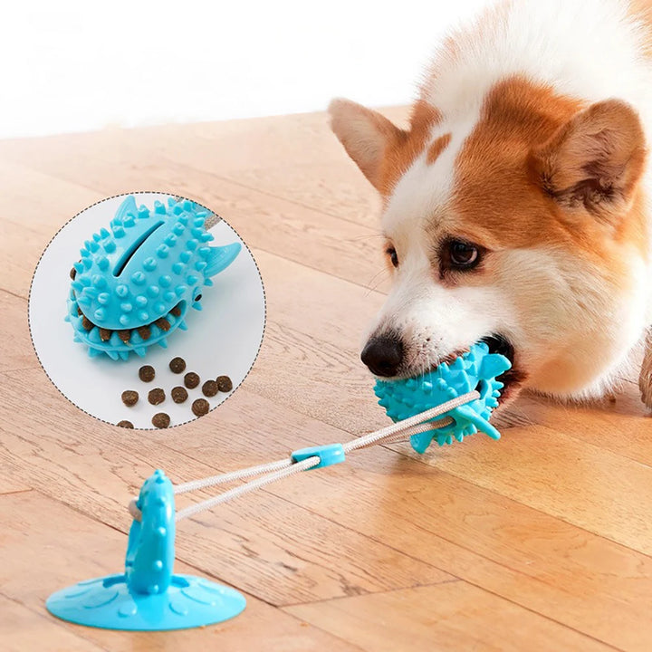 Durable Dog Chew Toy with Suction Cup & Food Dispenser