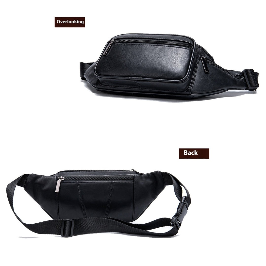 Men's Sheepskin Mobile Phone Waist Bag Sports Leisure