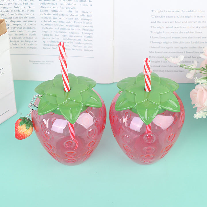 Cartoon Strawberry Straw Cup