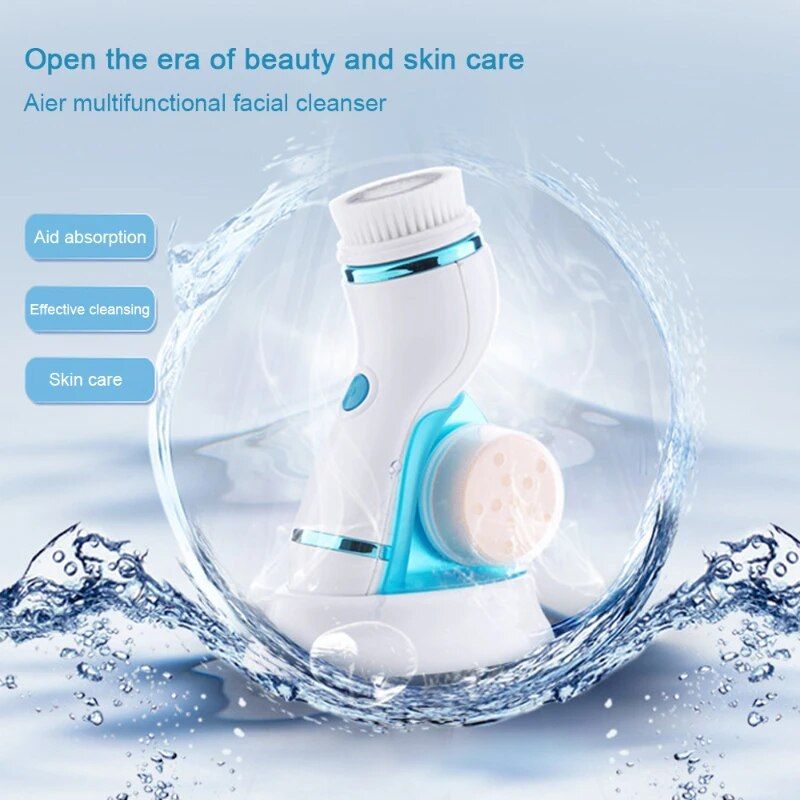 4-in-1 Electric Face Cleanser & Roller Massager: Ultimate Skin Care Tool