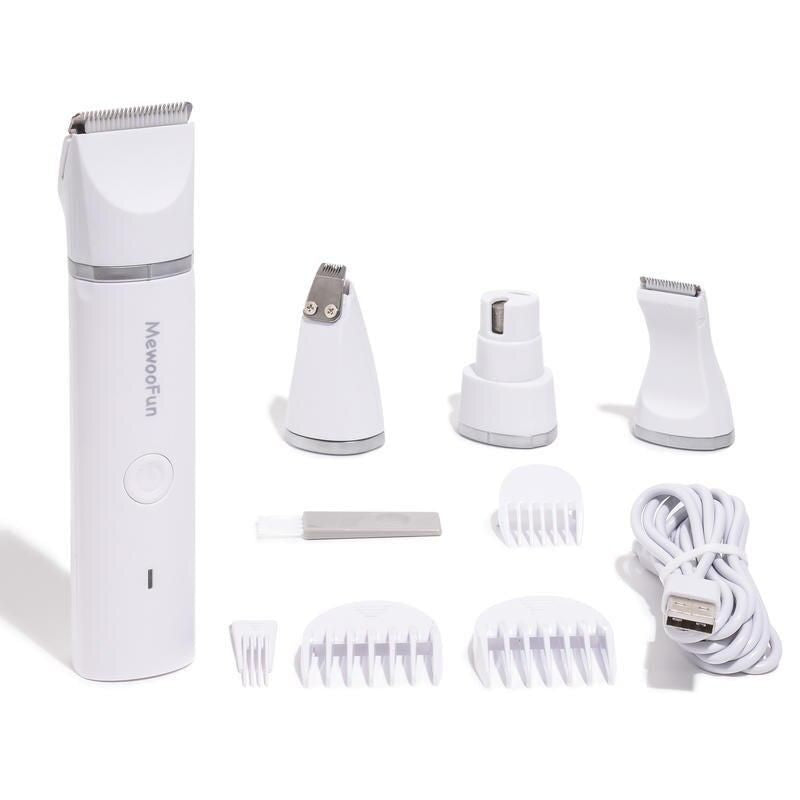 Mewoofun 4 in 1 Pet Electric Hair Trimmer with 4 Blades