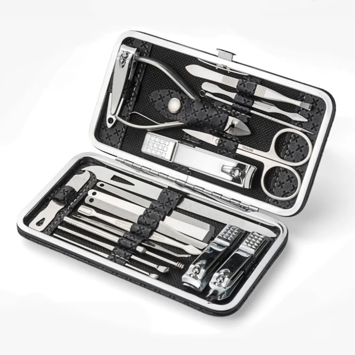 19-in-1 Stainless Steel Manicure Set: Professional Nail Care Kit