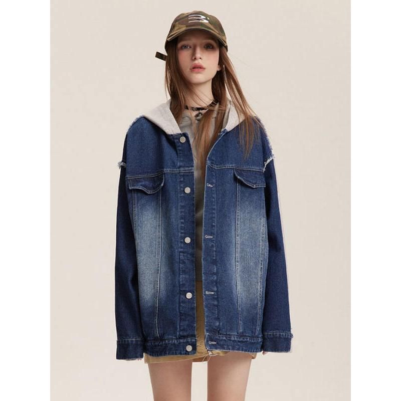 Women's Hoodied Denim Coat