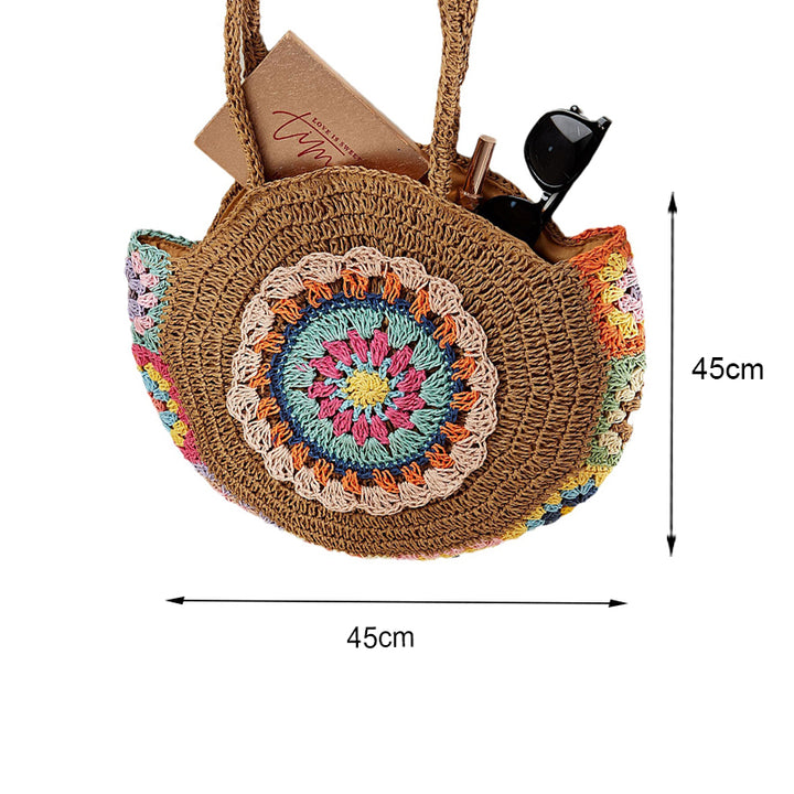 Bohemian Round Straw Woven Shoulder Bag