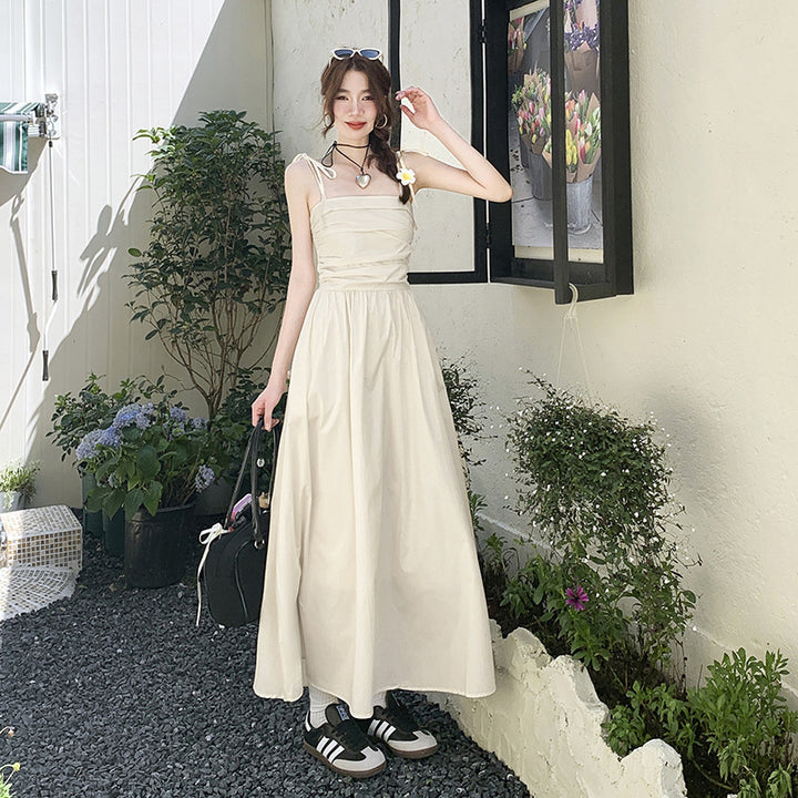 Younger Fashion French Style Temperament Slim Sleeveless Sling Dress