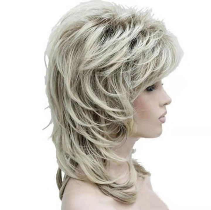 Women's Fashion Short Roll Rose Net Chemical Fiber Wig