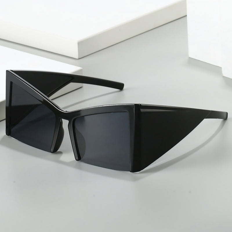 Irregular Semi-Rimless Sunglasses with UV400 Protection