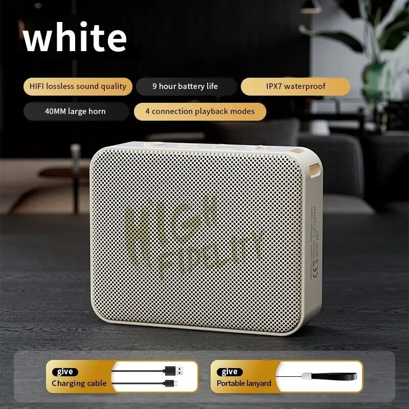 Portable Waterproof Bluetooth Speaker with Enhanced Bass