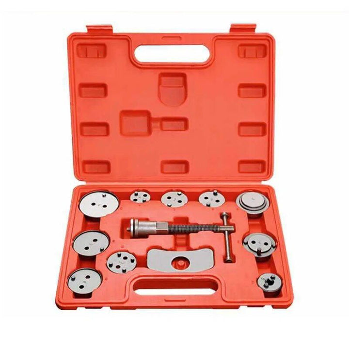 Universal 12-Piece Car Brake Caliper Tool Set – Disc Rewind & Piston Compression Kit