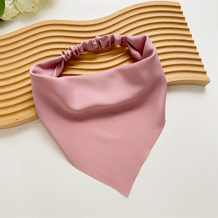 Elegant Satin Triangle Hair Scarf for Women