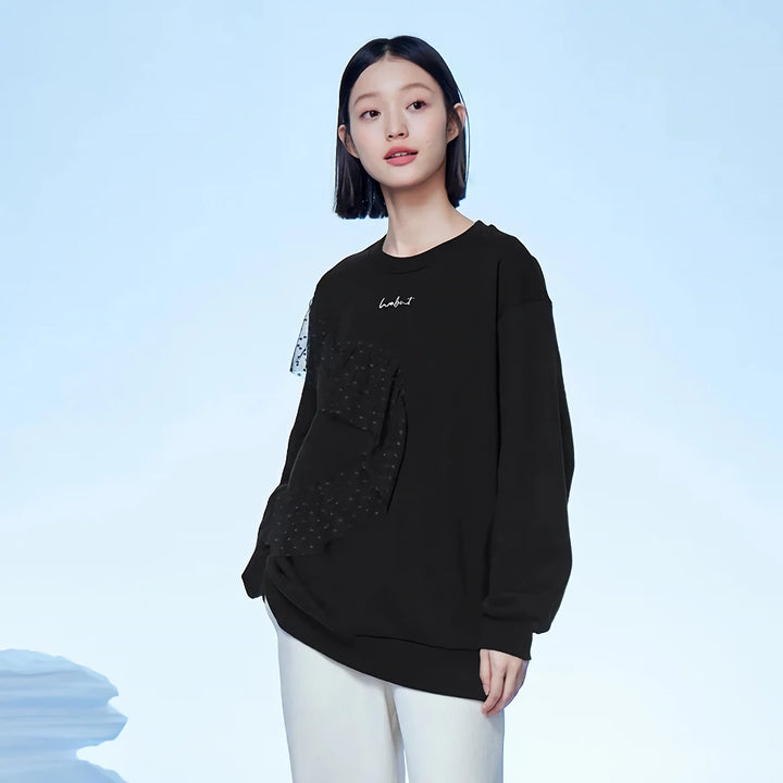 Mid-Length Loose Fleece Sweatshirt for Women