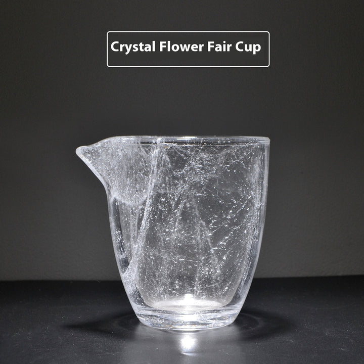 Household Crystal Floating Flower Glass Tea Set