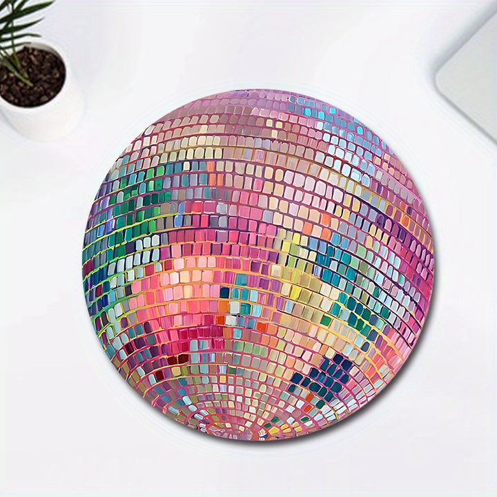 Pink Disco Ball Mouse Pad