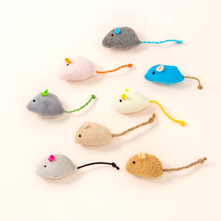 Interactive Colorful Plush Mouse Toy for Cats