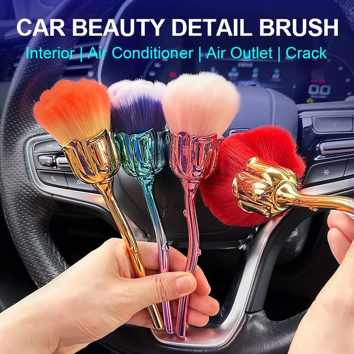 Universal Car Detailing Brush with Soft Bristles