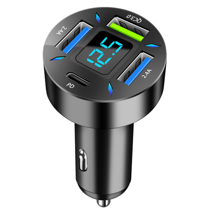 66W 4-Port USB Car Charger | Fast Charging PD Quick Charge 3.0