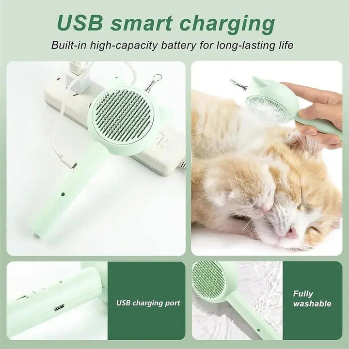 5-in-1 Multi-Function Cat Grooming & Play Brush with USB Charging