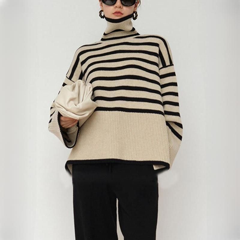 Striped Turtleneck Sweater