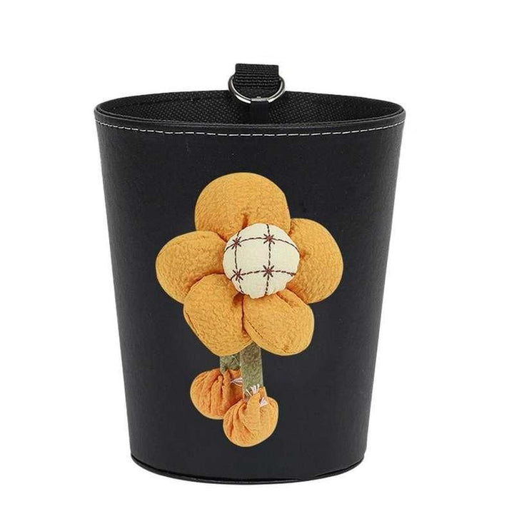 Luxury Leather Car Trash Can – Portable Garbage Bin for Auto Interiors